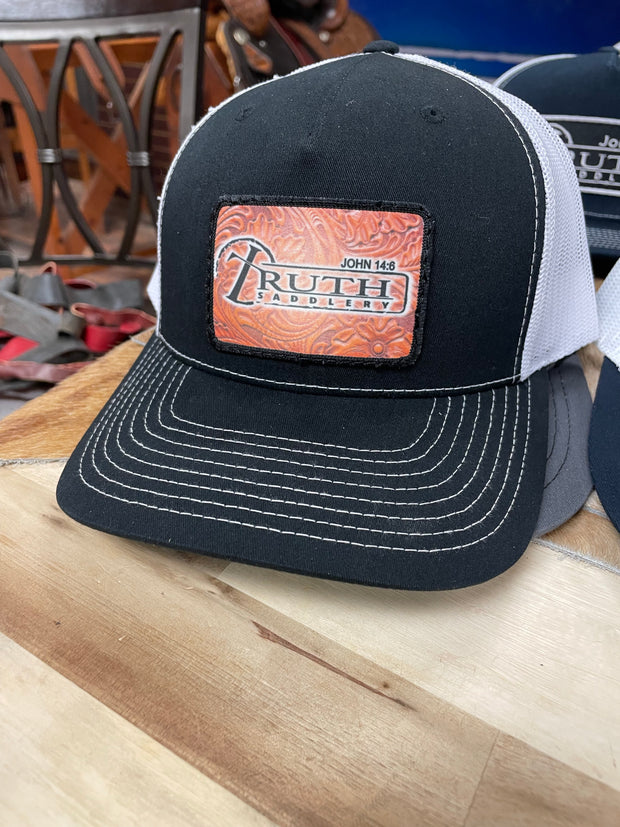 Navy Blue/White Cap with Tooled Designer Truth Patch