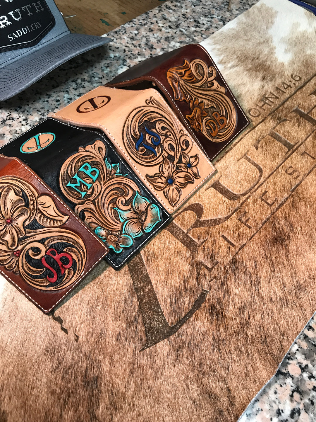 Tooled leather wallet 2024