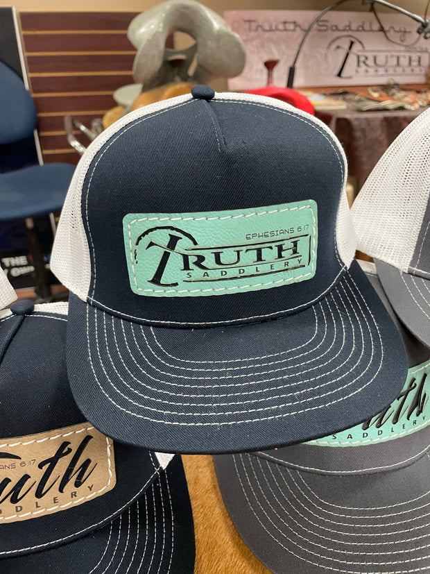 Navy Blue/White Cap with Turquoise Truth Logo Patch
