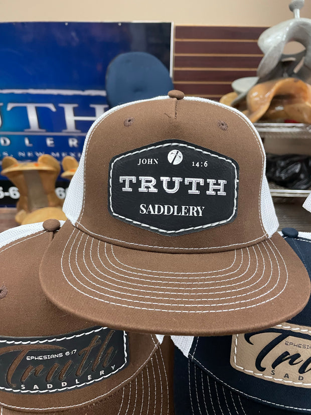 Brown/White Cap with Truth Badge Patch