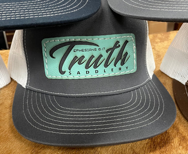 Navy Blue/White Cap with Turquoise Filigree Truth Patch